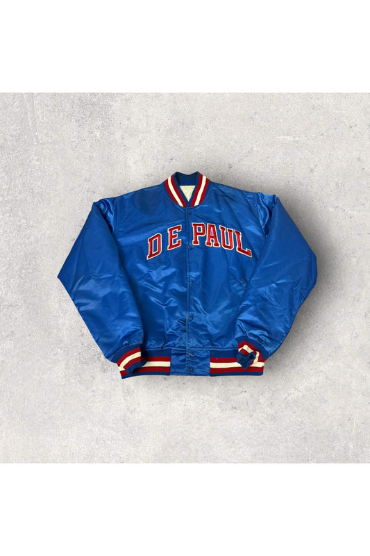 Vintage 80s Starter DePaul Satin Bomber Jacket- XL