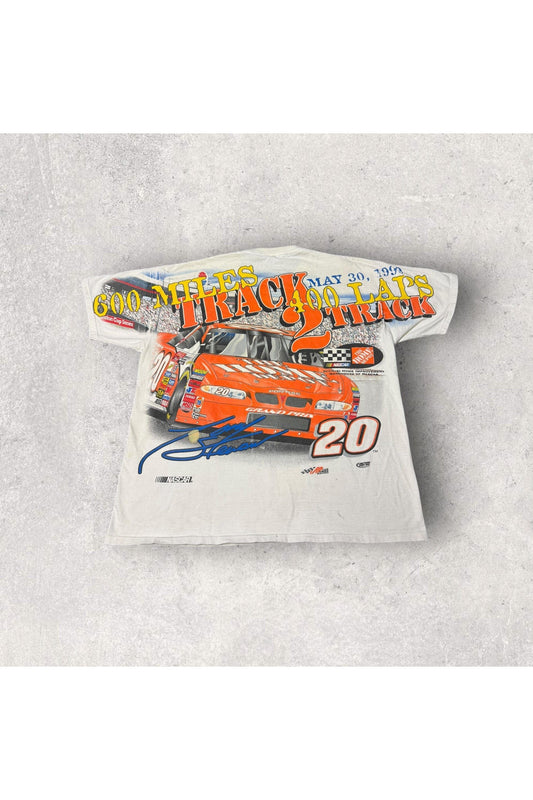 Vintage Chase Authentics 1999 Tony Stewart Back 2 Back NASCAR All Over Print Racing Tee- L