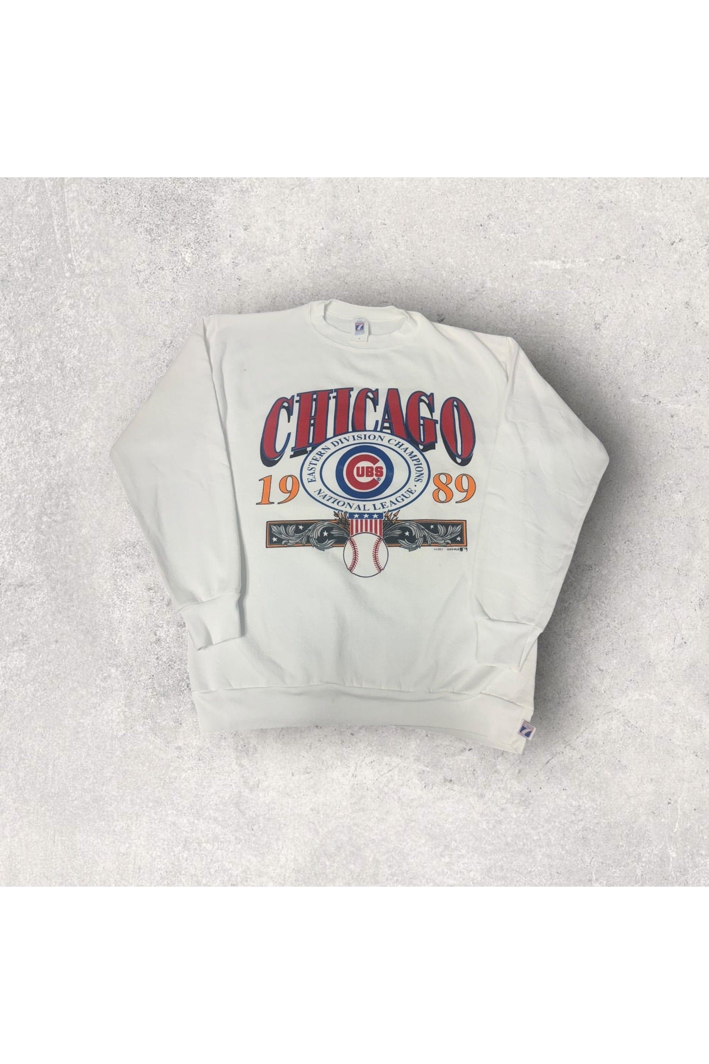 Vintage Logo 7 Chicago Cubs 1989 Eastern Division Champions Crewneck- XL