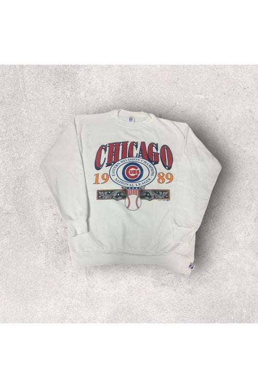 Vintage Logo 7 Chicago Cubs 1989 Eastern Division Champions Crewneck- XL