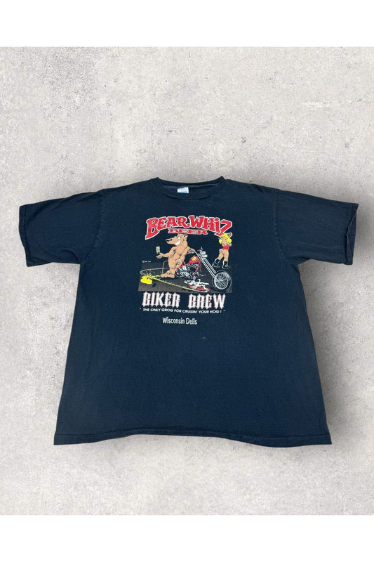 Vintage Eagle Sportswear 1990 Bear Whiz Beer Biker Show The Only Grog For Cruisin' Your Hog Tee- XXL