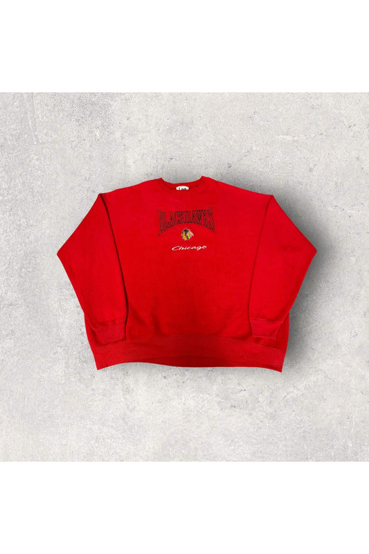 Vintage Lee Sport Chicago Blackhawks Embroidered Crewneck- XXL