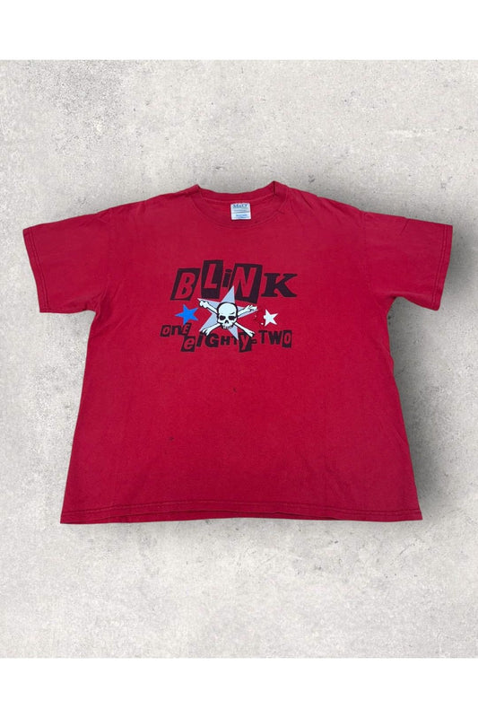Vintage M & O Knits 2000s Y2K Blink 182 Band Tee- L