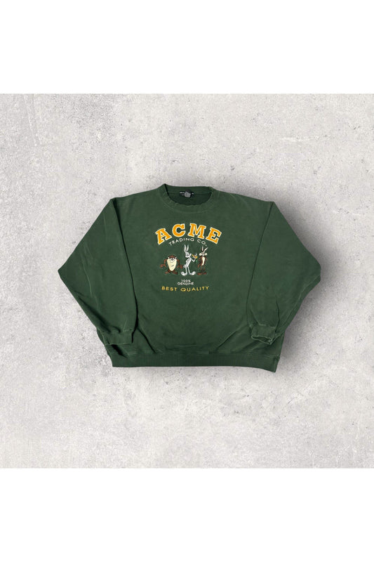 Vintage 1995 Warner Bros. Acme Trading Co. Embroidered Looney Tunes Crewneck- XL