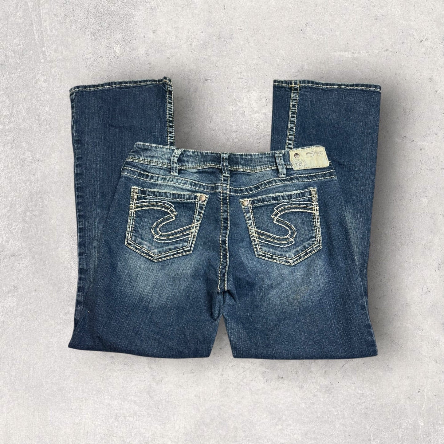 Vintage Y2K Silver Blue Suki Women's Low Rise Bootcut Jeans- SZ 31 x 30