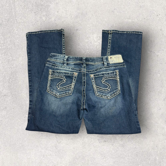 Vintage Y2K Silver Blue Suki Women's Low Rise Bootcut Jeans- SZ 31 x 30