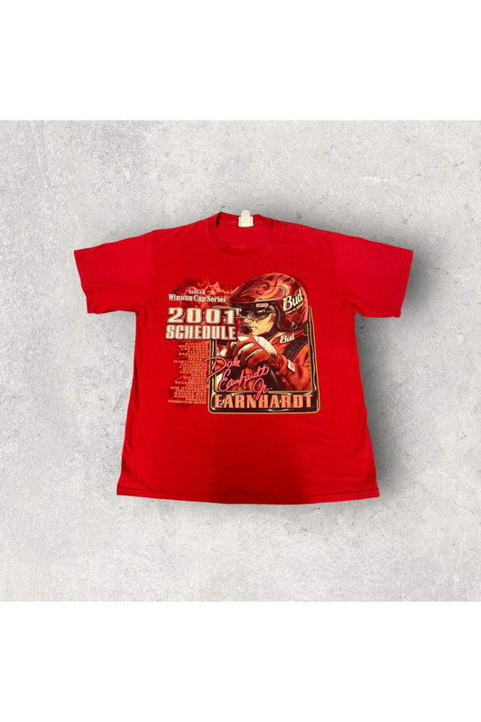 Vintage Chase Authentics Dale Earnhardt Jr. NASCAR Winston Cup Series 2001 Schedule Tee- XL