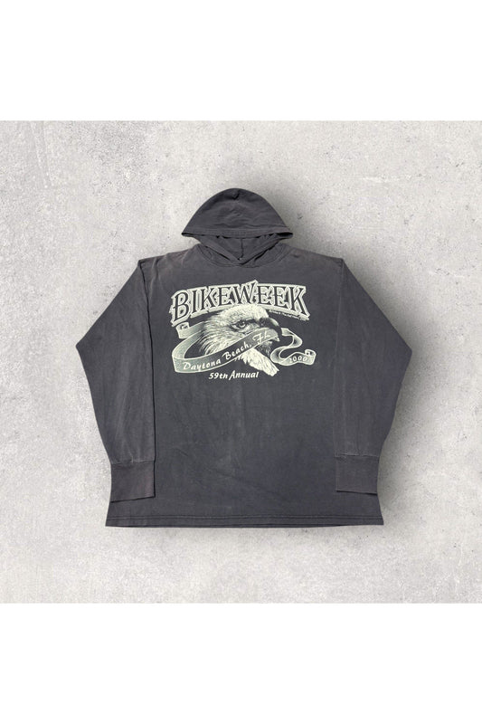 Vintage Bike Week 2000 The Millenium Hooded Long Sleeve- L