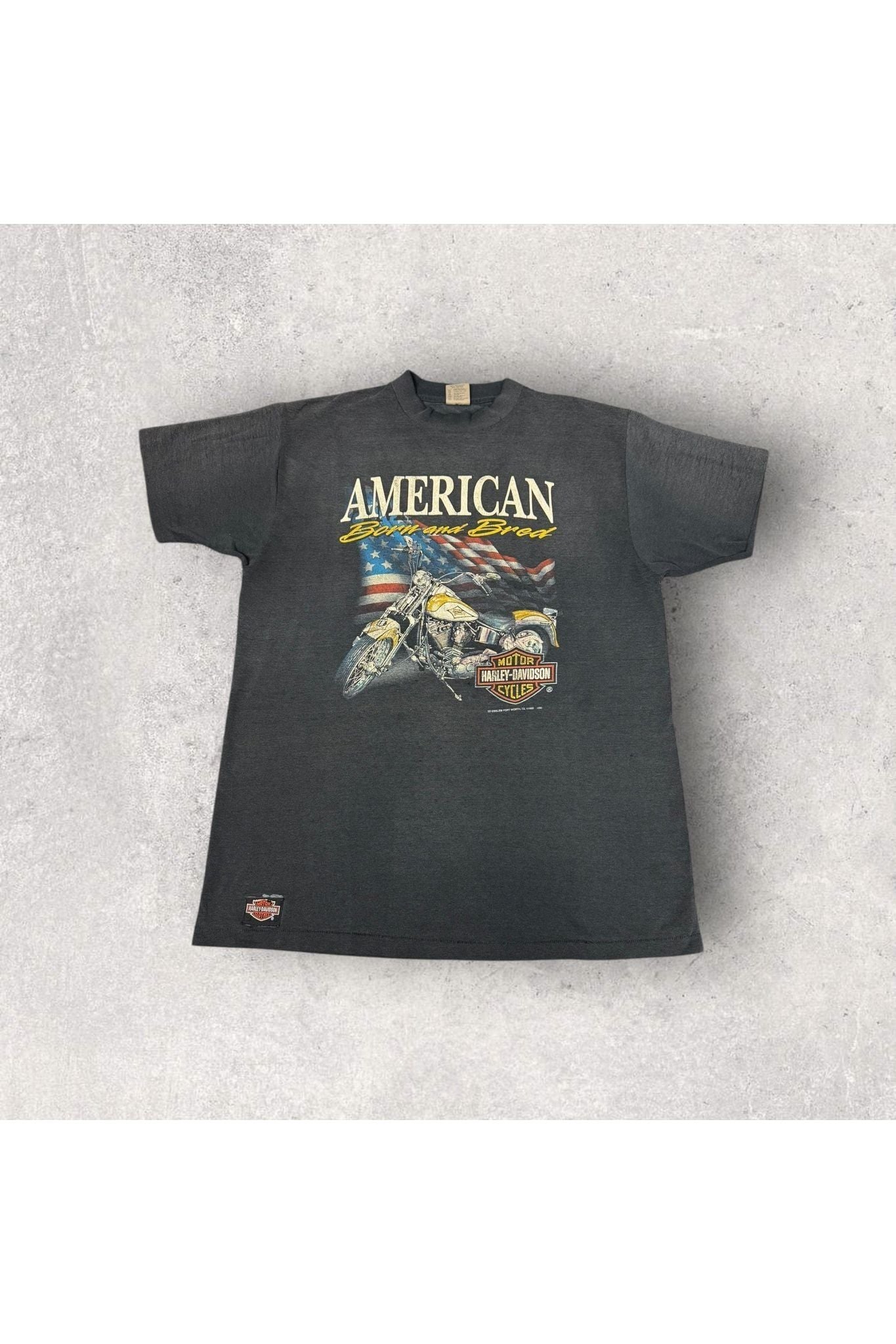 Vintage 1992 Harley-Davidson American Born and Bred 3D Emblem Tee- XL