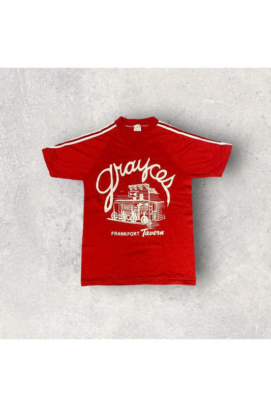 Vintage 70s/80s Grayces Frankfort Tavern V-Neck Tee- S