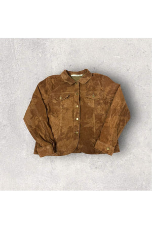 Vintage Bamboo Traders Suede Long Sleeve Button Up/Light Jacket- L