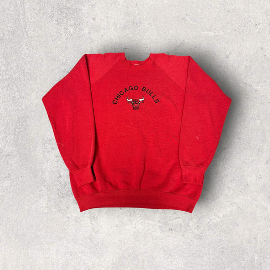 Vintage 90s Fruit of the Loom Embroidered Chicago Bulls Crewneck- XL