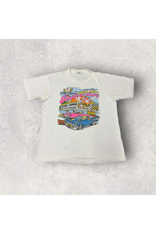 Vintage 90s Fruit of the Loom Steak N' Shake Tee- L