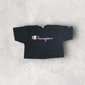 Vintage Made In USA Champion Crop Top Tee- L