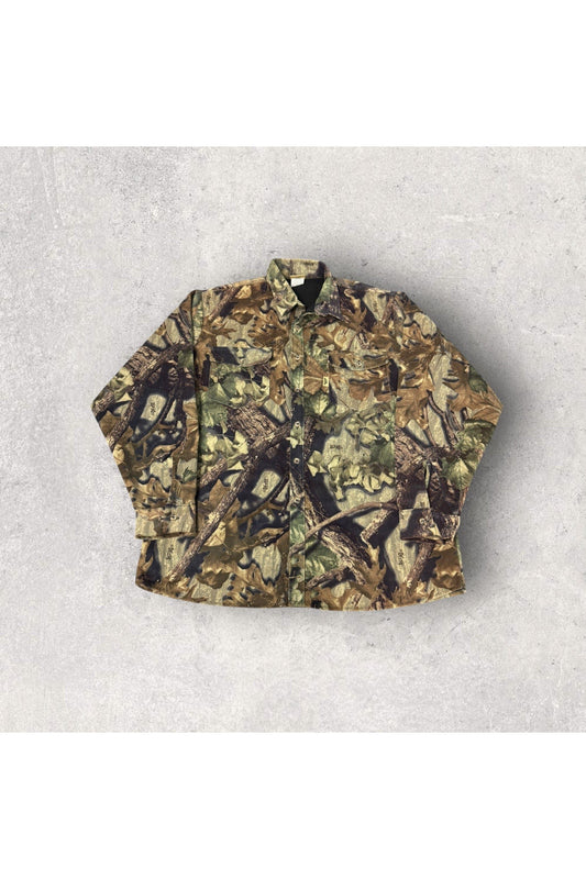 Vintage IDEAL Made In USA Real Tree Camo Button Up Light Jacket- XL