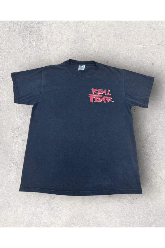 Vintage Delta Real Fear And In Hell He Lift Up His Eyes, Being In Torment Religious Tee- M