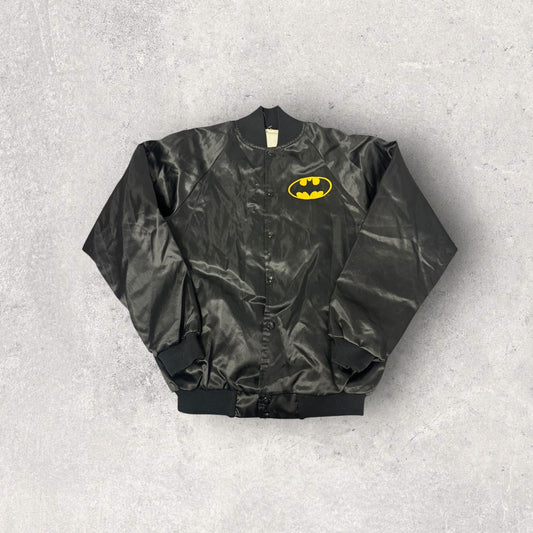 Vintage Chalk Line Batman Satin Bomber Jacket- M/L