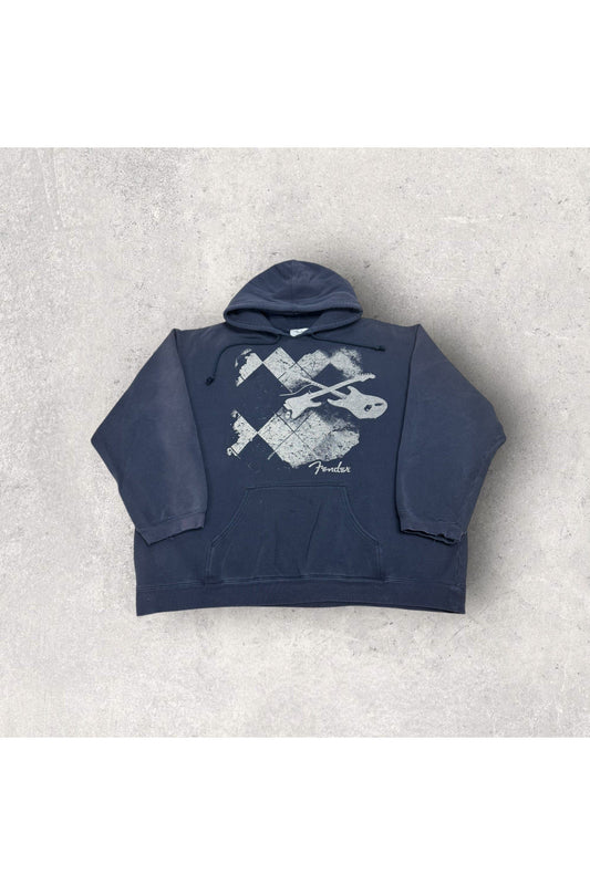 Vintage Y2K Fender Guitars Hoodie- XL/XXL