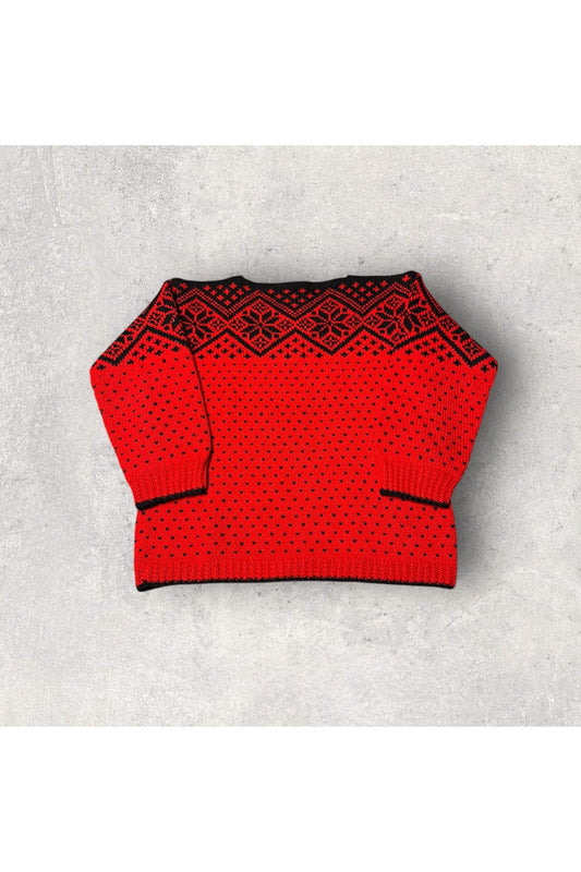 Vintage Perila Design 100% Wool Handknitted In Norway Knit Sweater- L