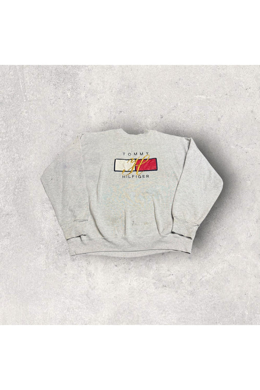Vintage Tommy Hilfiger Embroidered Bootleg Crewneck- L