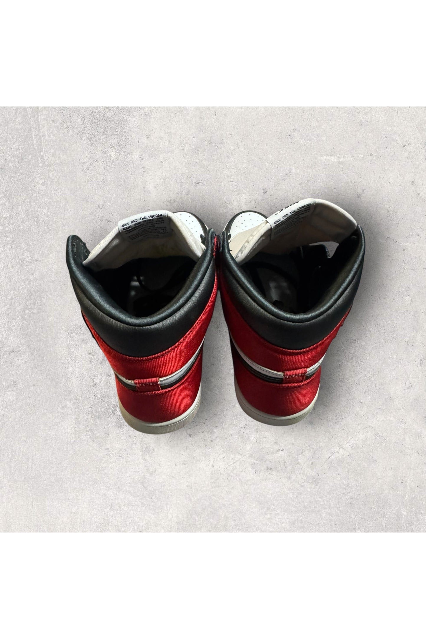 Jordan 1 Retro High Satin Black Toe (Women's)- SZ 11W/9.5M