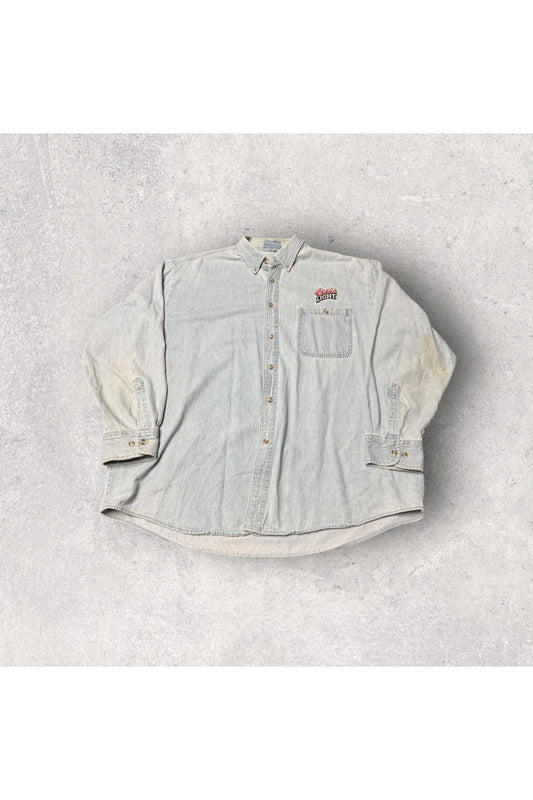 Vintage Coors Light Embroidered Denim Long Sleeve Button Up- 3XL