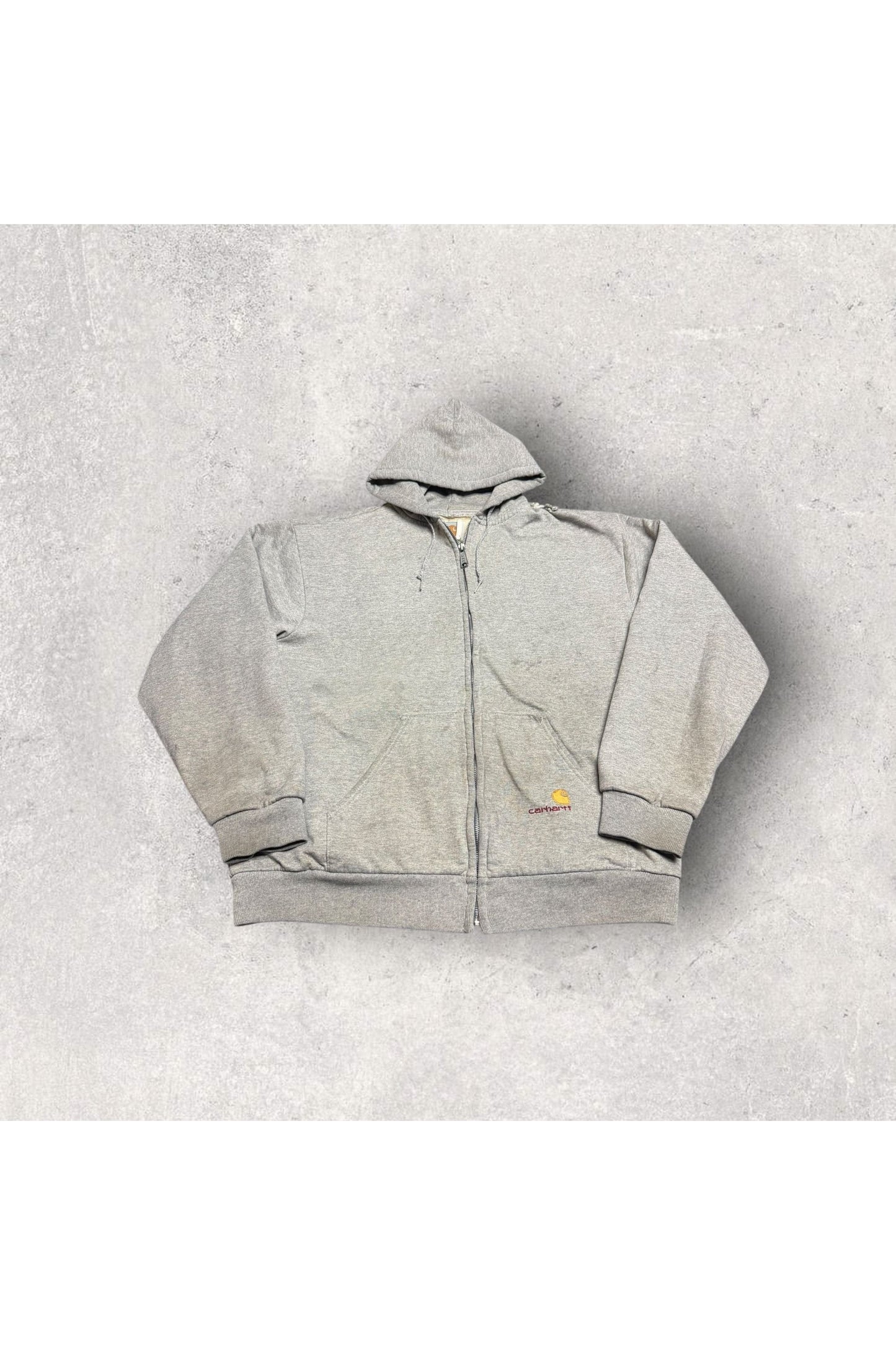 Vintage Carhartt Insulated Waffle Knit Full Zip Workwear Hoodie- L