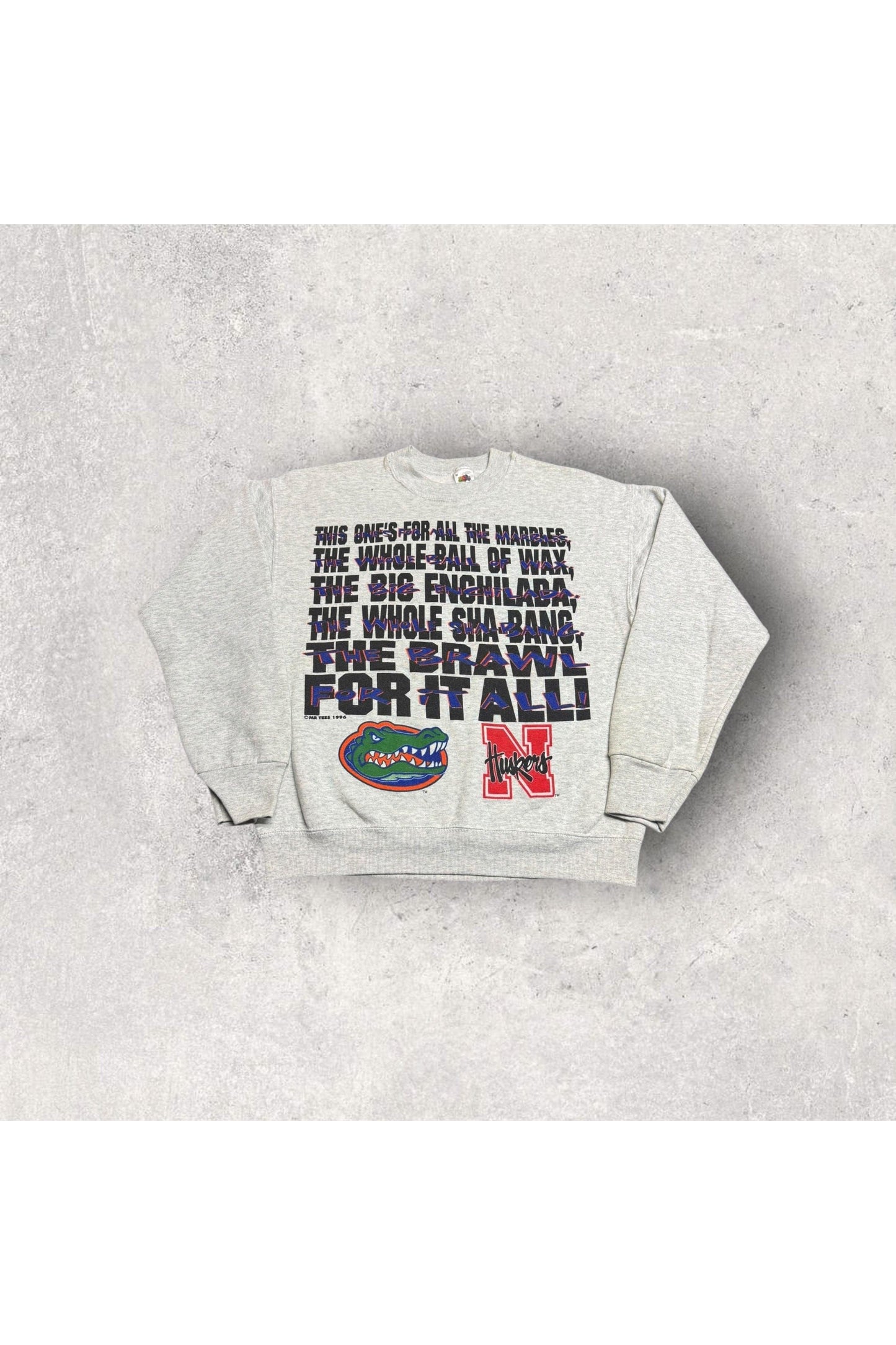 Vintage 1996 Tostitos Fiesta Bowl Florida Gators vs. Nebraska Nation Championship Game Crewneck- M