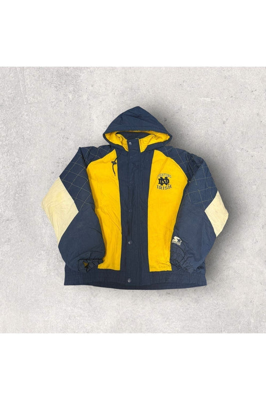 Vintage Notre Dame Starter Full Zip/Button Snap Winter Jacket- L