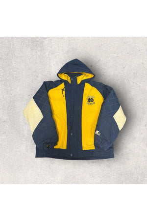 Vintage Notre Dame Starter Full Zip/Button Snap Winter Jacket- L