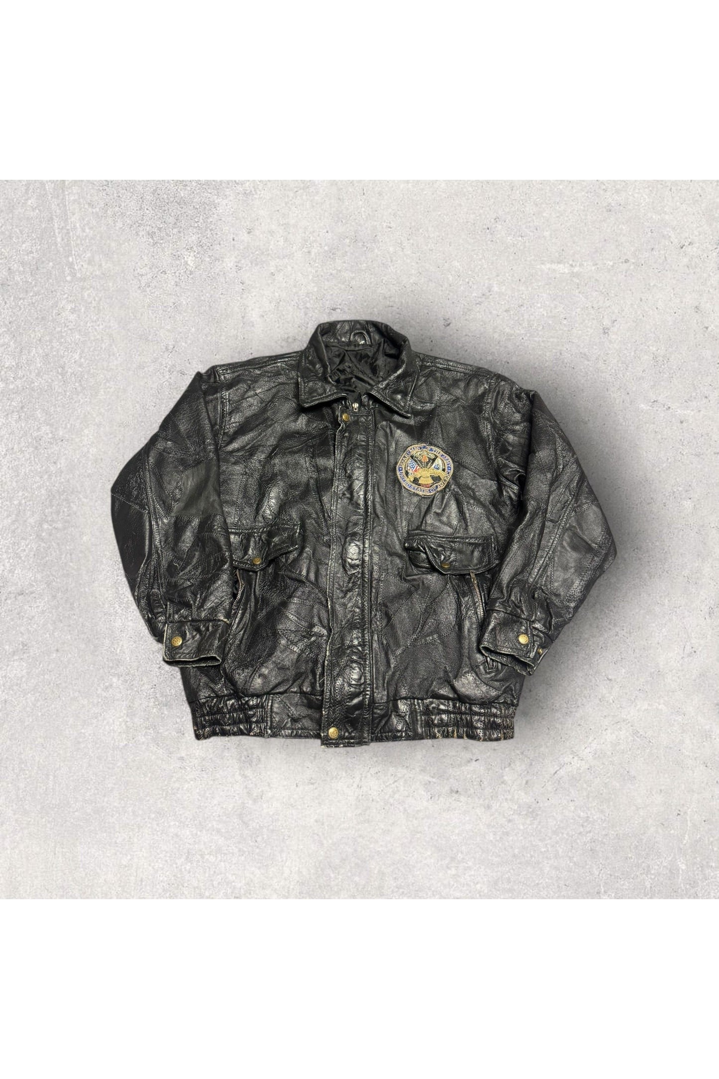 Vintage United States Department of The Army Leather Jacket- XL