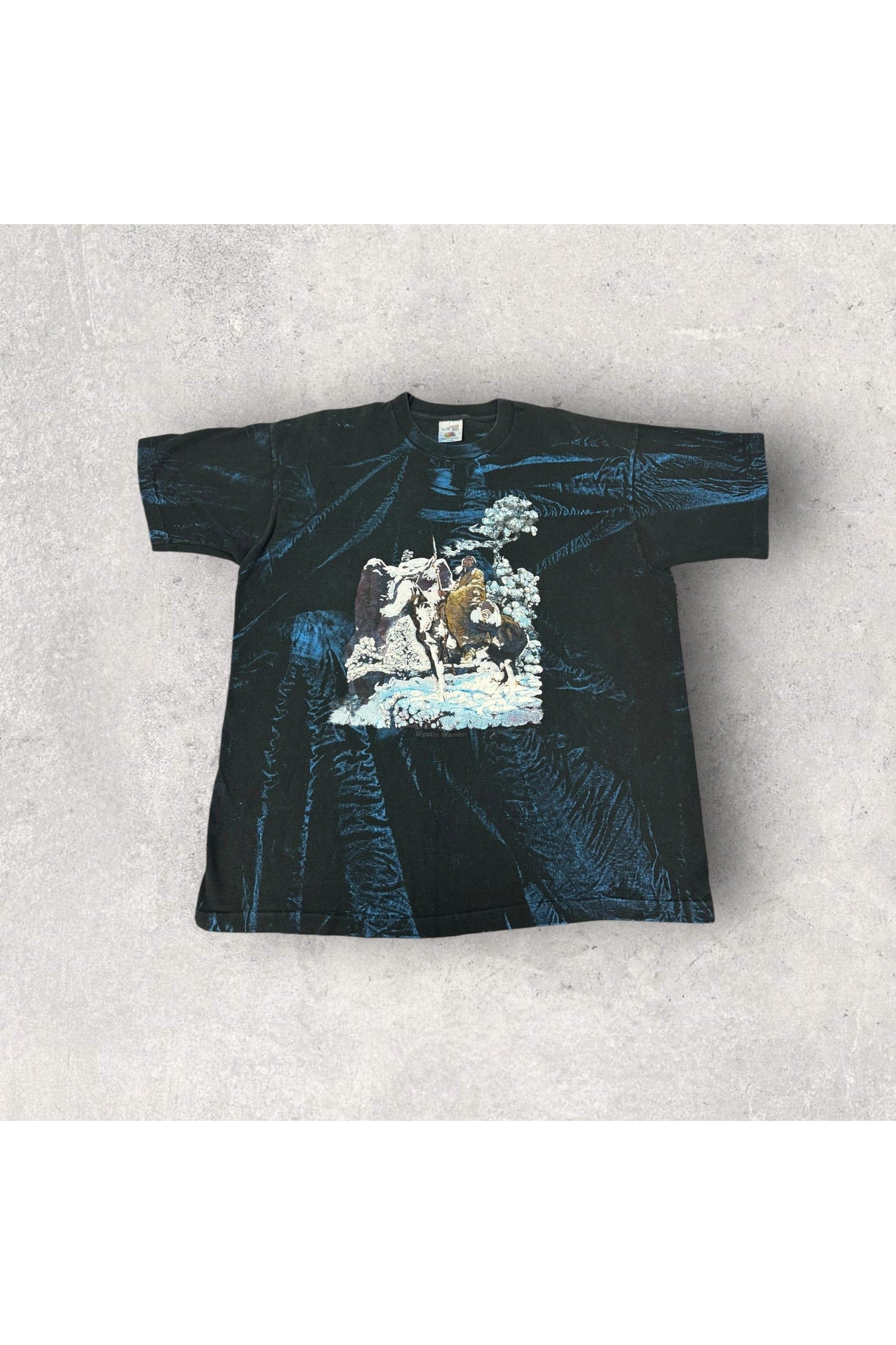 Vintage Single Stitch Fruit of the Loom Mystic Warrior Native Winter Scene Graphic Tee- XL