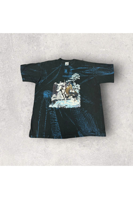 Vintage Single Stitch Fruit of the Loom Mystic Warrior Native Winter Scene Graphic Tee- XL