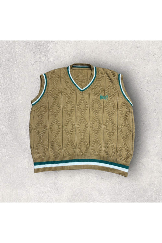 Vintage Theno Embroidered Knit Sweater Vest- L