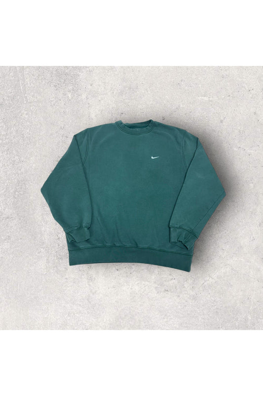 Vintage Y2K Nike Silver Tag Embroidered Mini Swoosh Crewneck- M