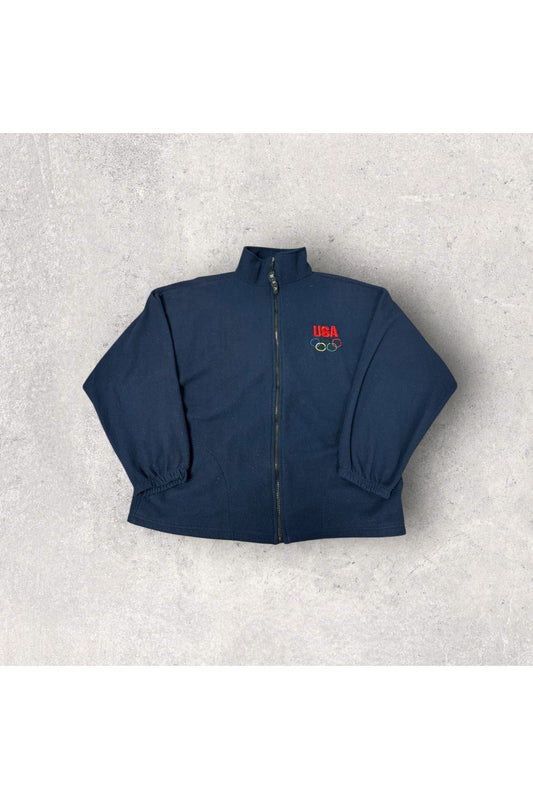 Vintage Made In USA USA Olympics Embroidered Fleece- L