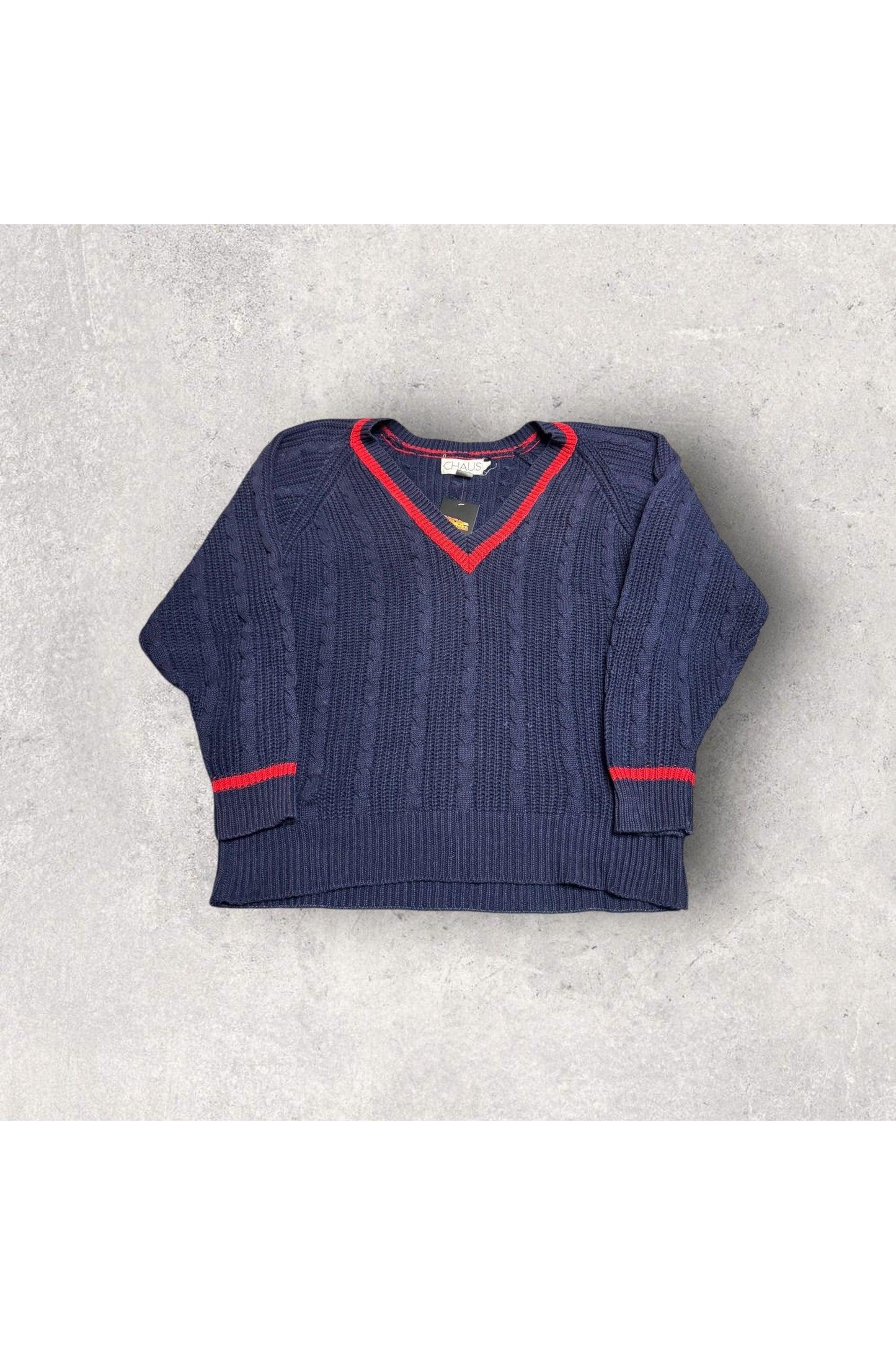 Vintage Chaus Womens V-Neck Knit Sweater- M