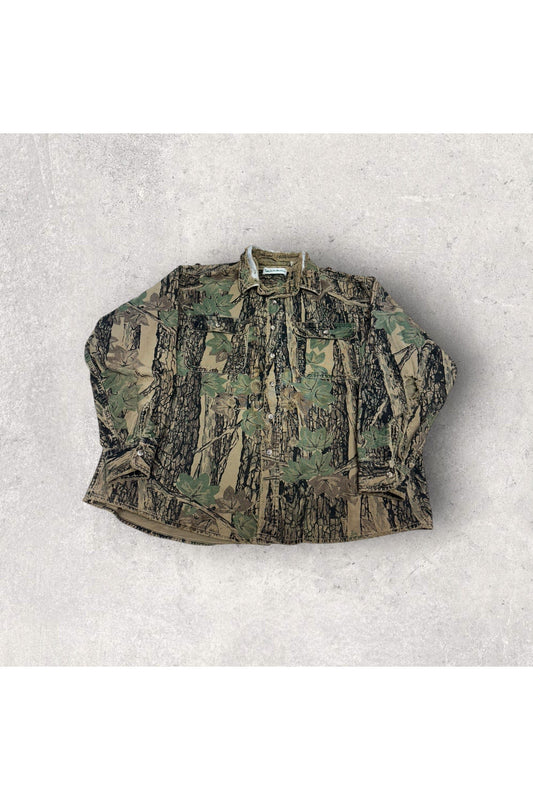 Vintage Gander Mountain Real Tree Camo Long Sleeve Button Up- XXL