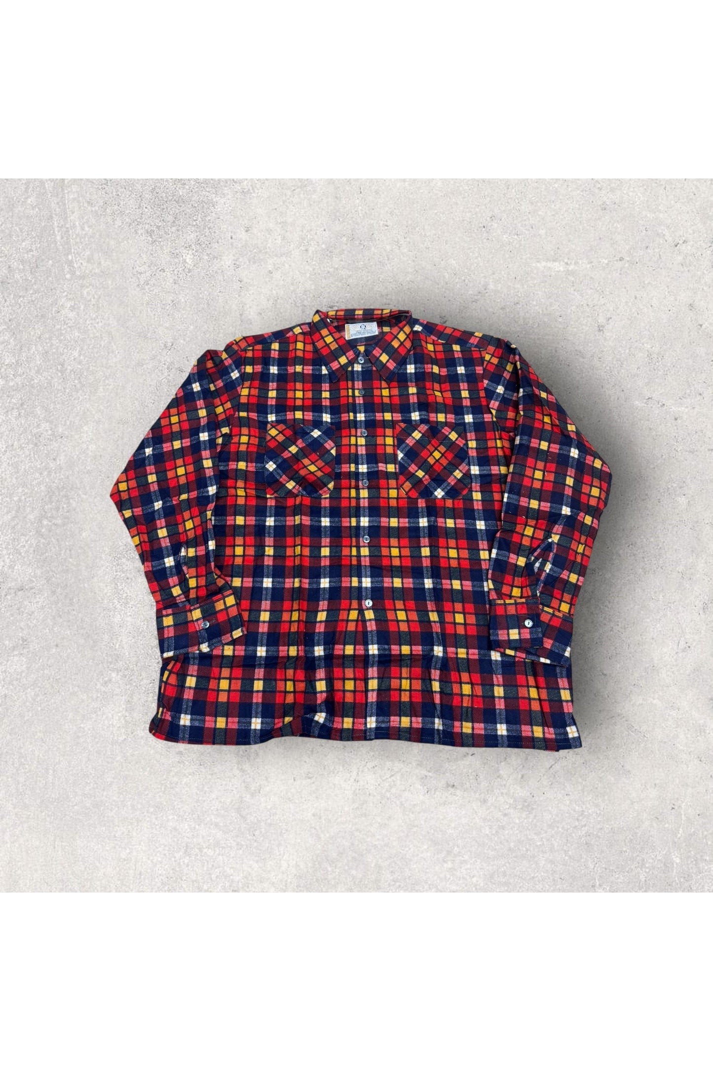 Vintage Deadstock 1970s AHM 100% Cotton Long Sleeve Flannel Button Up- L