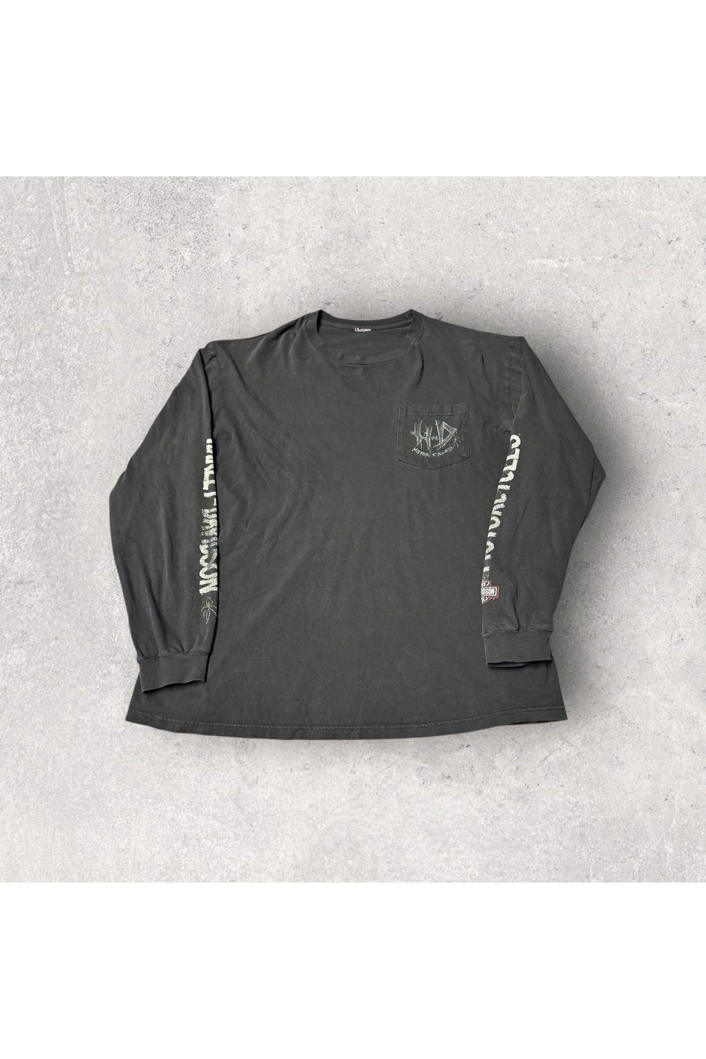 Vintage Y2K Conrad's Harley-Davidson Black Widow Pocket Long Sleeve- XL