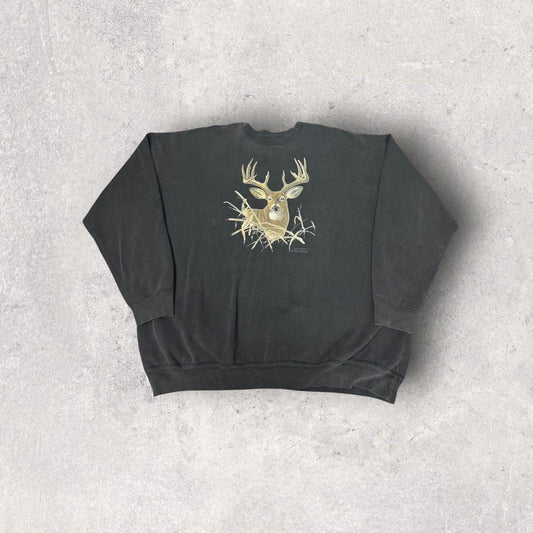 Vintage Made In USA Deer Crewneck- XXL