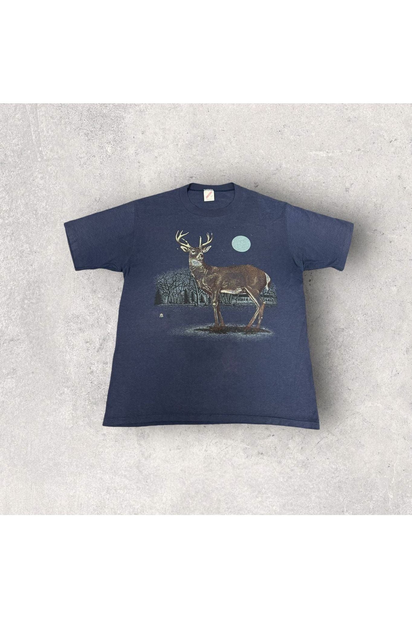 Vintage Jerzees 1987 Buck Nature Tee- L