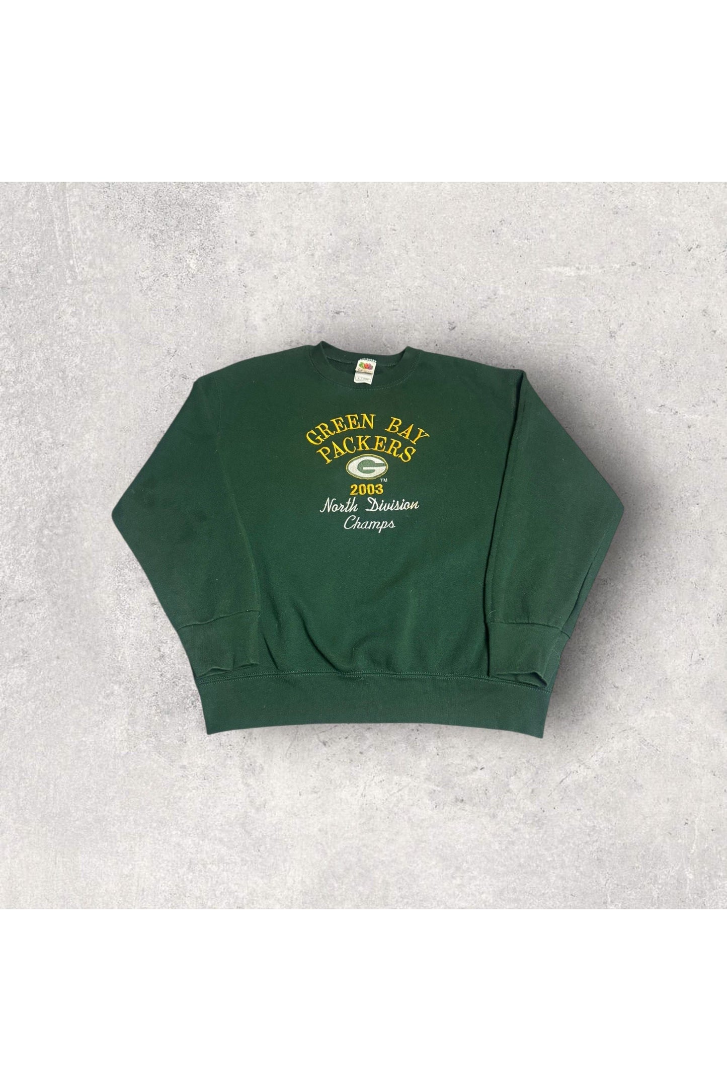Vintage 2003 Green Bay Packers North Division Champs Embroidered Crewneck- L