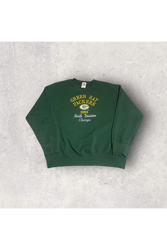 Vintage 2003 Green Bay Packers North Division Champs Embroidered Crewneck- L