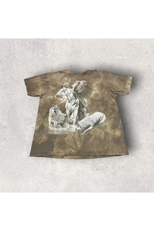 Vintage 2003 The Mountain Native American Wolves Tee- XXL