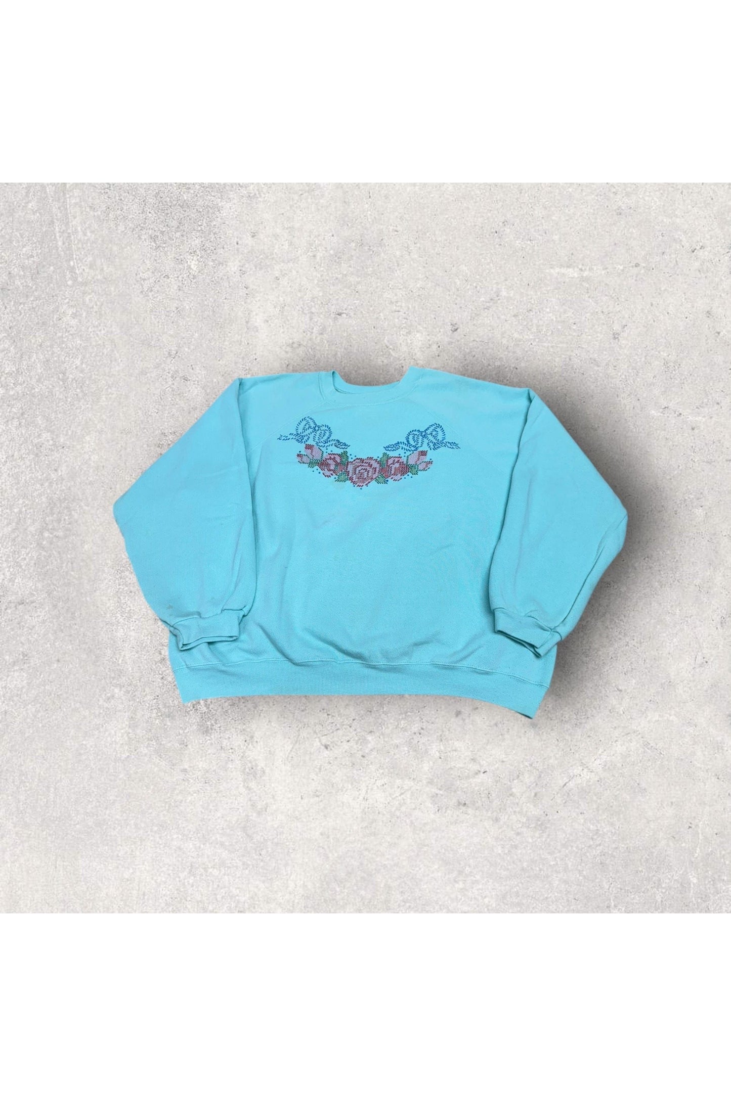 Vintage TULTEX Made In USA Floral Puff Print Grandma Crewneck- XXL
