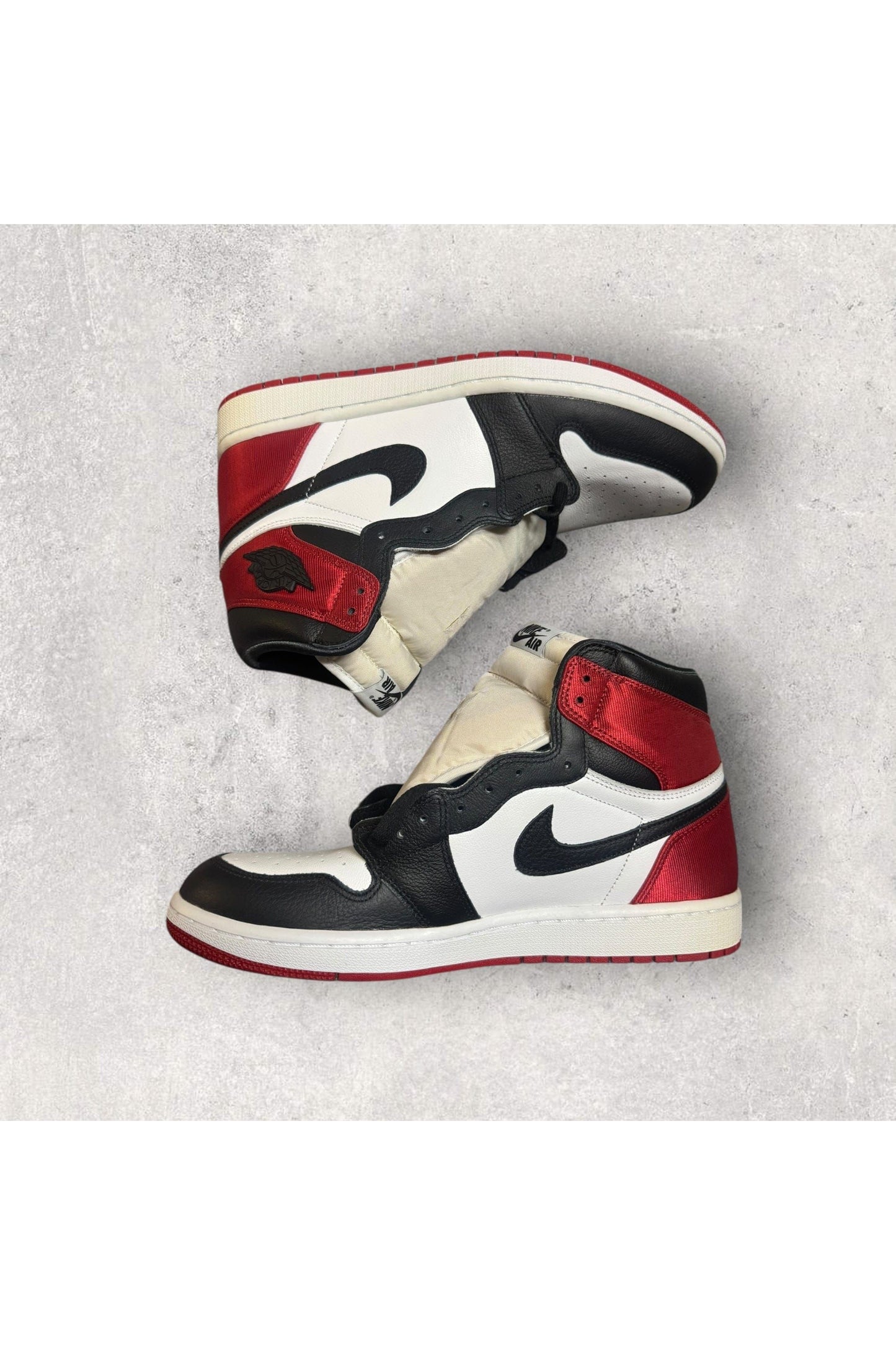 Jordan 1 Retro High Satin Black Toe (Women's)- SZ 11W/9.5M