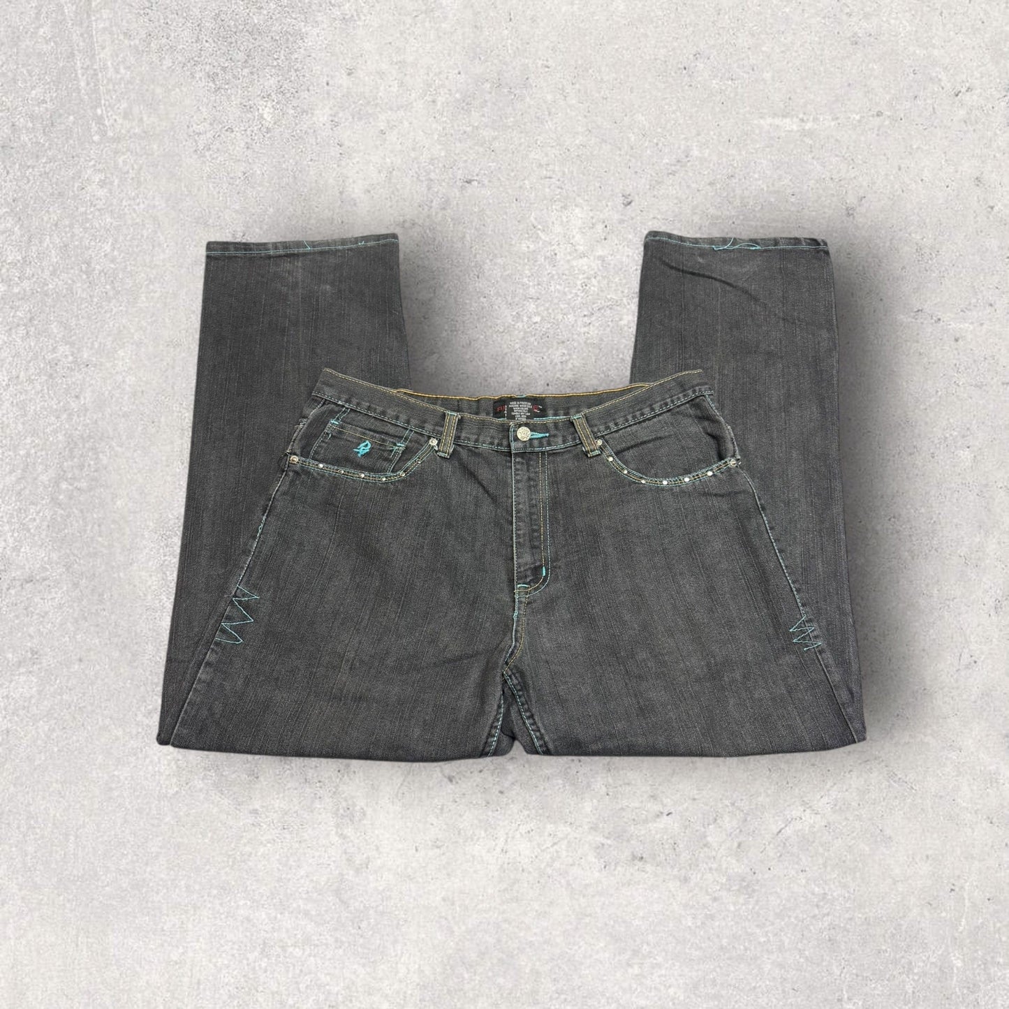 Vintage Y2K Red Ape Authentic Baggy Fit Embroidered Jeans- SZ 36 x 32