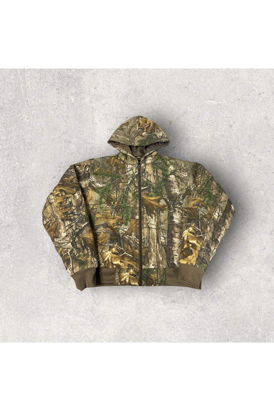 2000s Lodge Outfitters Real Tree Camo Hooded Jacket- YTH XL