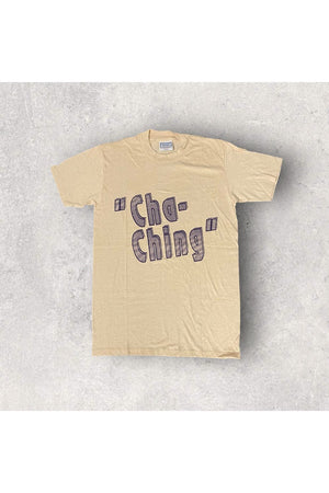 Vintage Single Stitch Cha Ching Tee (Purple Font)- M